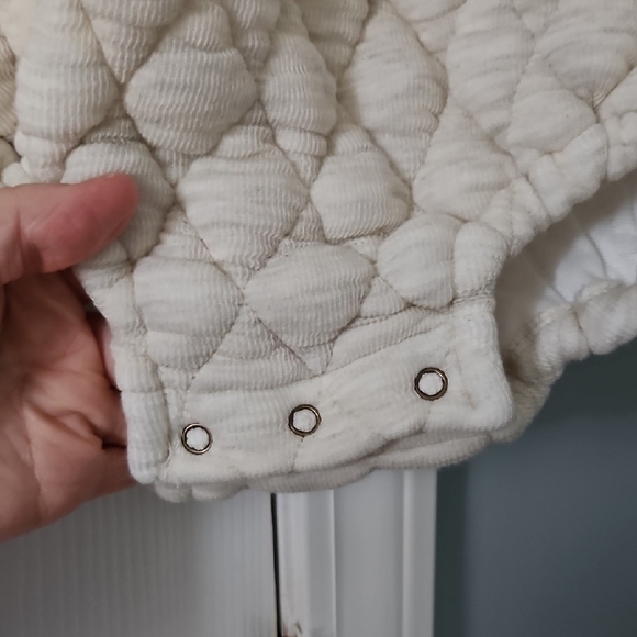 Quilted Cream Kids Romper - Picture 3 of 8
